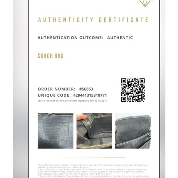 Coach 4115 Black Whitney Authenticated Legacy Leather Crossbody 1990’s COA Bag - Picture 8 of 11